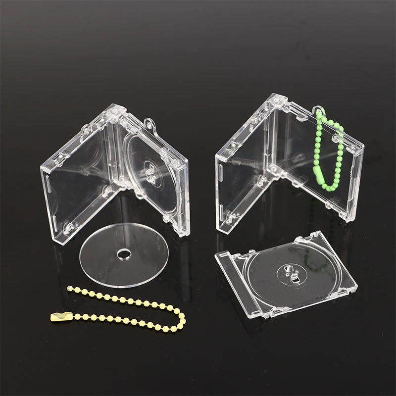 Mini estuche de CD con álbum en blanco, llavero con reproductor de CD, llavero periférico conmemorativo, llavero para mochila DIY