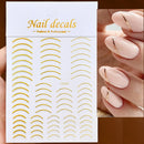 1 Pc Nail Strip Stickers Black/Gold/Rose Gold/Silver Metal Strip Tape Nail Art Adhesive DIY Foil Tips Nail Sticker Decals NK11