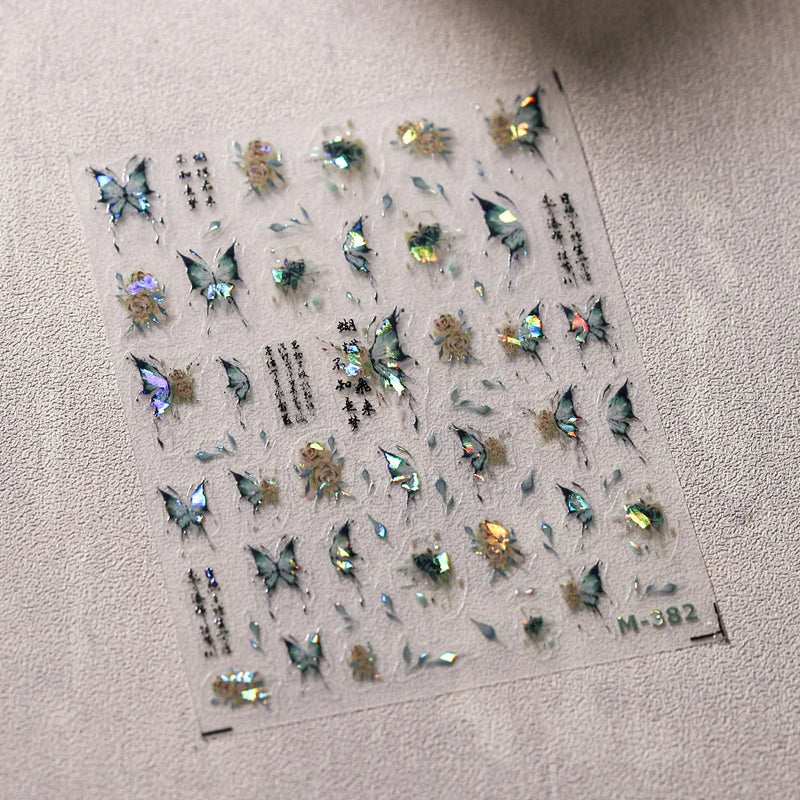 1 pc 5D Embroidery Bee Nail Art Sticker Embossed Butterfly Insect Nail Sticker High Quality Nail Art Design Decoration Sticker