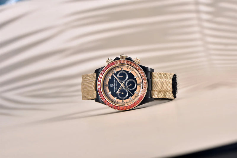 PAGANI DESIGN 40MM Rainbow Bezel Chronograph Sapphire Luxury Automatic Mechanical Watches Men's Stainless Steel Waterproof Clock