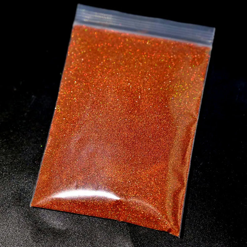 Polvo de purpurina holográfica plateada para uñas, 24 colores, brillante, 0,2 mm, para manicura DIY, 50 g/bolsa