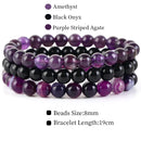 8mm 3Pcs/Set Natural Stone Bracelet Rose Quartz Opal Turquoise Amethysts Hematite Jaspers Bracelets For Women Men Jewelry