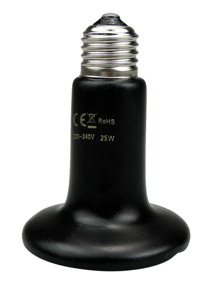 Ceramic Emitter Heat Lamp Bulb Pet Heating Light Bulb Infrared Black for Ceramic Heate Reptile Animals Heater Brooder Chocadeira