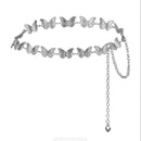 New Korean Y2K Ethnic Style Butterfly Tassel Waist Chain Exaggerated Single Layer Body Chain Women's Party Fashion Jewelry Gift