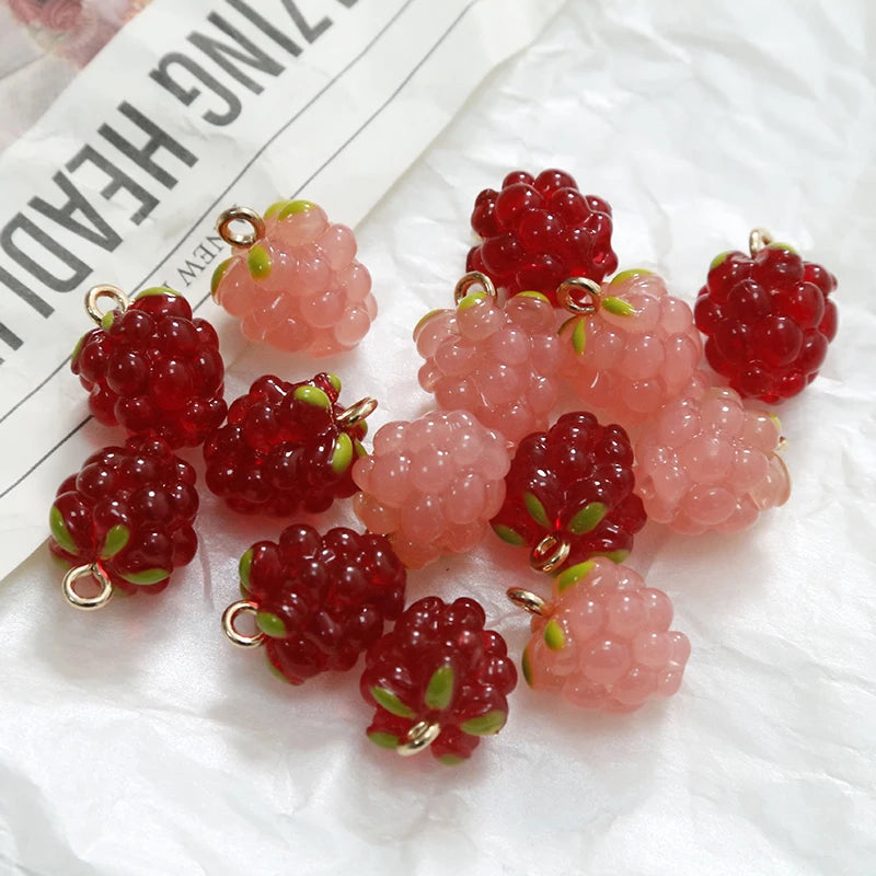 2Pcs 11*15MM Crystal Resin Clear Grapes Charms For DIY Making Earrings Necklace Bracelet Jewelry Findings Accessories