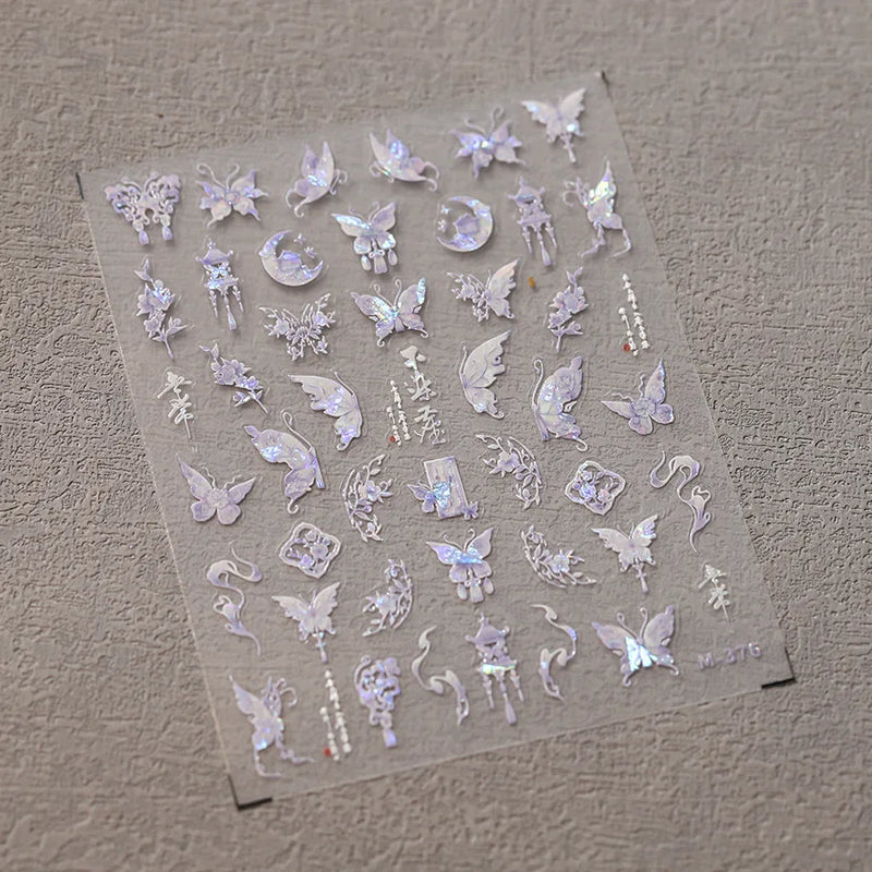 1 pc 5D Embroidery Bee Nail Art Sticker Embossed Butterfly Insect Nail Sticker High Quality Nail Art Design Decoration Sticker