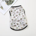 Cartoon Cute Pet Dog Costume Print Dog Sweatshirt Breathable Chihuahua Teddy Tank Top XS-2XL