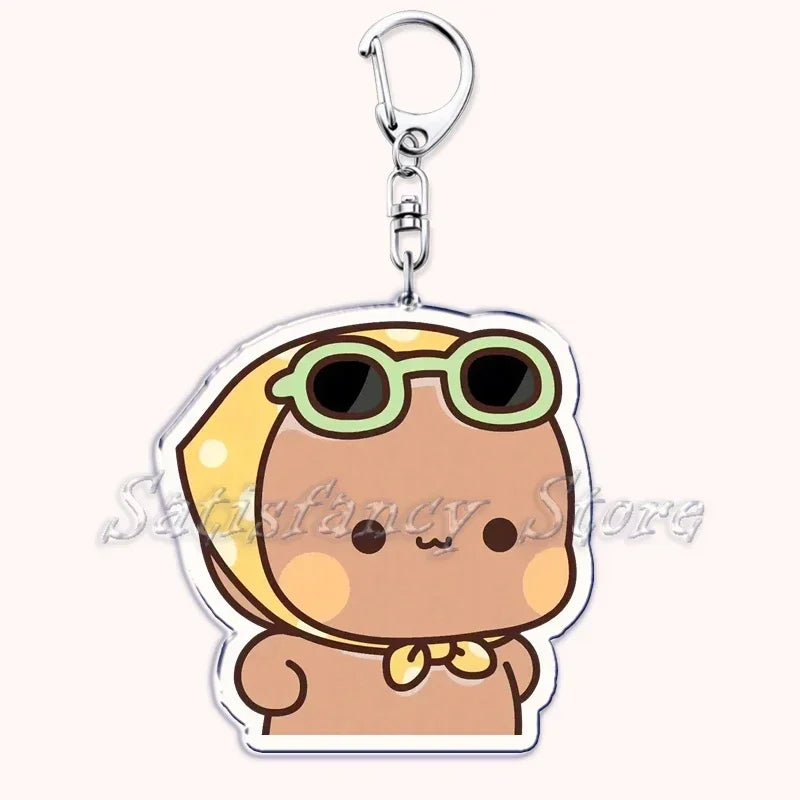 Llavero con diseño de Bubu Dudu, pareja de enamorados, oso panda, accesorios para bolso, colgante, joyería, regalos para amantes.