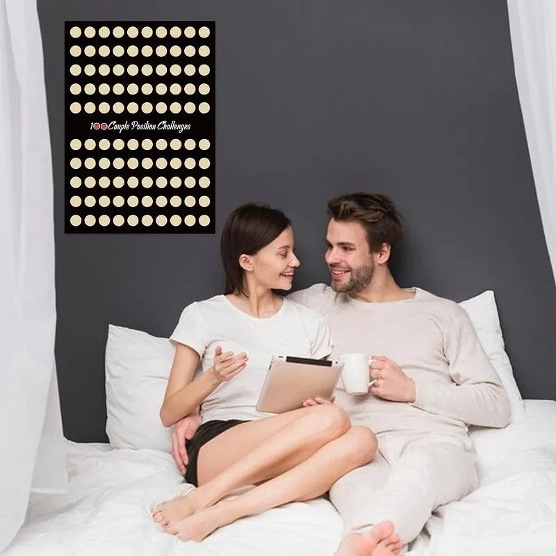 Couple Game Scratch Off Poster Bedtime Calendar Poster Scratch Off 100 Dates List Valentines Day Gifts Couple Memorable Moments