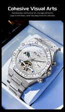 OLEVS 9805 High end Men Watches  Waterproof Moon Phase Diamond Dial Fashion Luxury Mechanical Watch Skeleton Original Wristwatch