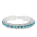 Luxury Bling Crystal Rhinestone Bracelets for Women Silver Color Elegant Bridal Wedding Jewelry