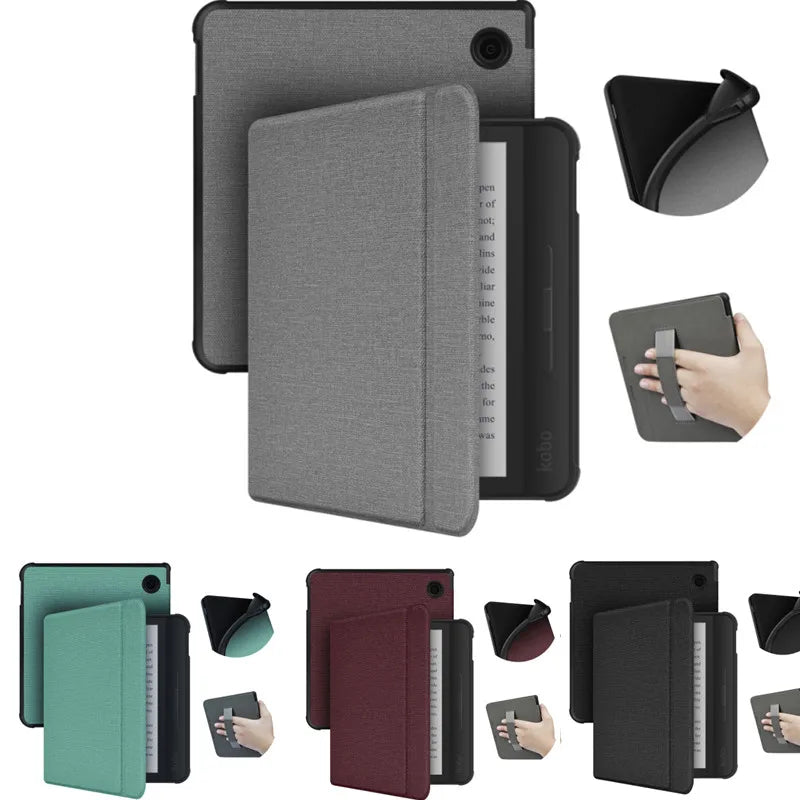 Magnetic Cover For Kobo Libra Colour 2024 Release 7" eBook with Soft TPU Back Cover For Kobo Libra2 2021 HandStrap Smart Case