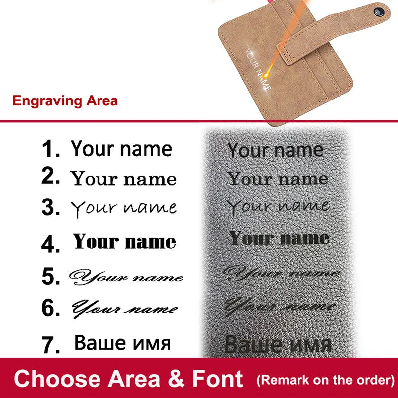 New Men Thin Card Wallets Slim ID Credit Card Holder Name Engraved Short Male Wallet High Quality PU Leather Small Men Purse