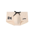 New low-rise boxer swimming trunks seaside printed letters sports casual quick-drying men's swimming trunks