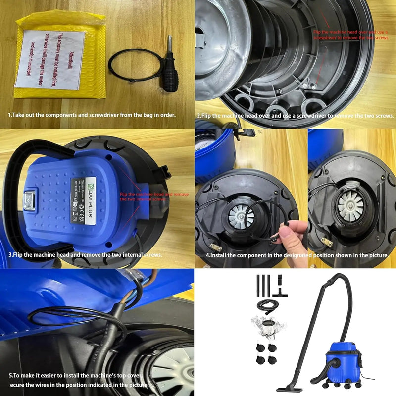 BRIEFNESS Wet & Dry Vacuum Cleaner Household Vacuum Cleaner HEPA Filter with Blower Function Multi-Purpose Vacuum Cleaner