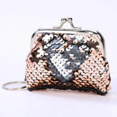 Women Bling Mini Coin Purse Metal Fashion Ladies Kids Sequin Key Chain Coin Money Small Wallet Pocket Bag Birthday Gift