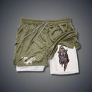 2024Berserk Men's Sports Shorts 2 in 1, Quick-drying Running Shorts, Gym and Fitness Training Double-layer Shorts for Men