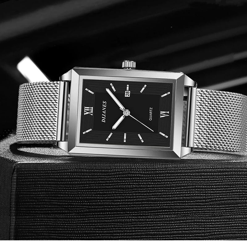 Mens Fashion Sports Watches Simple Men Luxury Gold Business Ultra Thin Stainless Steel Mesh Belt Quartz Watch