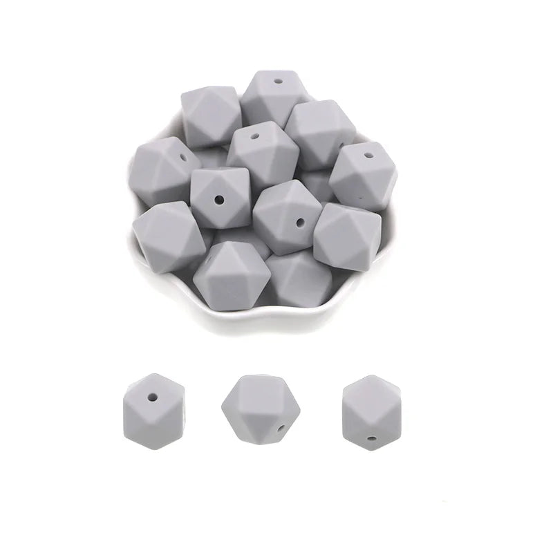 Kovict 14/17mm 10pcs Hexagon Silicone Beads For Jewelry Making Silicone Bead To Make Bracelets Necklace Making Accessories