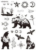 Face Tattoo Bull Head Face Sticker Neck Hand Back Cool Design Sexy Body Art Waterproof Temporary Tattoo Sticker for Man Woman