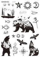 Face Tattoo Bull Head Face Sticker Neck Hand Back Cool Design Sexy Body Art Waterproof Temporary Tattoo Sticker for Man Woman