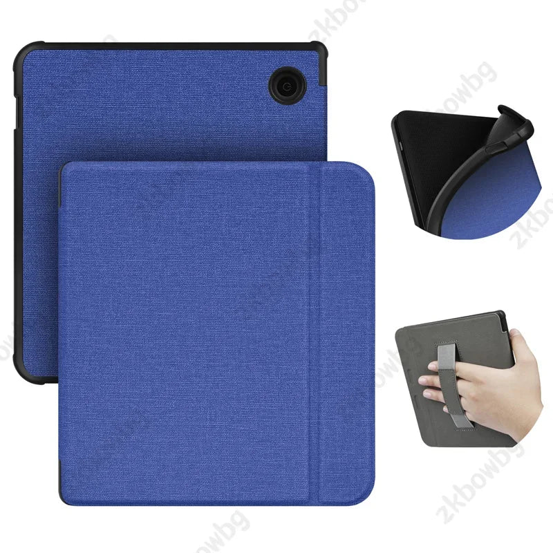 Magnetic Cover For Kobo Libra Colour 2024 Release 7" eBook with Soft TPU Back Cover For Kobo Libra2 2021 HandStrap Smart Case