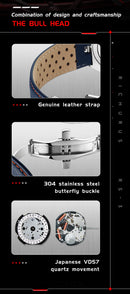 New Luxury Men Watches Multi-functional Sports Chronograph Stainless Steel Case 5ATM Waterproof Quartz Wristwatch Montre Homme