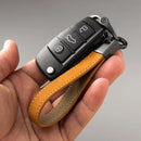 Car Key Chain Luxury Genuine Leather Keychain Pure Color Buckle Key Ring Car Accessories Gift Car Keychain