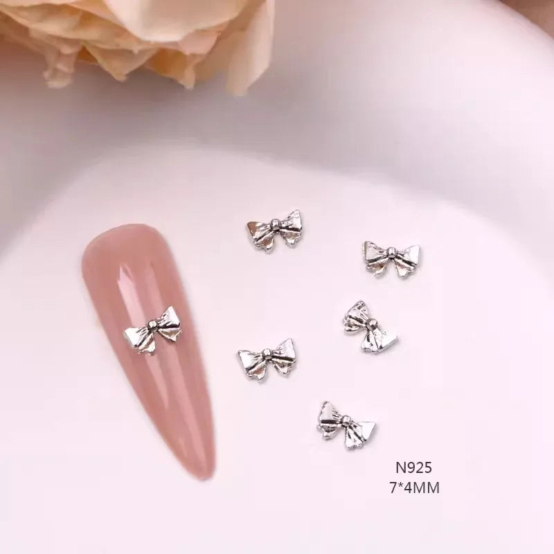 TSZS 10pcs Luxury Kawaii Bow Nail Art Charms 3D Japanese Alloy Bow Tie Jewelry Nail Rhinestone Decoration DIY Access