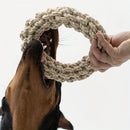1pc Random Color Ring Woven Design Pet Chew Toy Dog Teeth Grinding Toy Dog Braided Knot Rope Chew Funny Toy