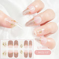 16Tip White Pink Full Cover Nail Sticker Self-Adhesive Simple Gradient Effect Full Nail Wraps DIY Nail Art Making Manicure Autum