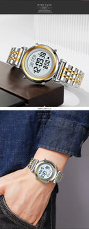 SKMEI 2139 Steel Muslim Azan Digital Watch Mens Back Light Waterproof  Wristwatch Prayer Qibla Compass Alarm Clock watch 1861