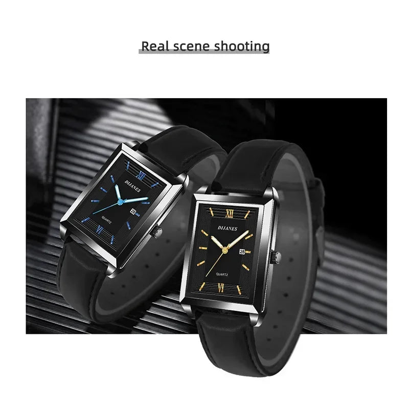2024 New Men Watch Light Luxury Brand Business Watches for Men Square Business Wristwatches Luxury Clock Relojes De Hombre