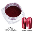 Red Chrome Nail Powder Y2K Metallic Mirror Effect Pigment Fine Rubbing Nail Glitter Flakes Dust Valentine Decorations Manicure