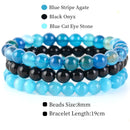 8mm 3Pcs/Set Natural Stone Bracelet Rose Quartz Opal Turquoise Amethysts Hematite Jaspers Bracelets For Women Men Jewelry