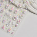 1Pcs Luxury Gold Christmas Nail Decorations Stickers Press on Nails 5D Laser Snowflake Christmas Tree Nail Art Sticker Decal DIY