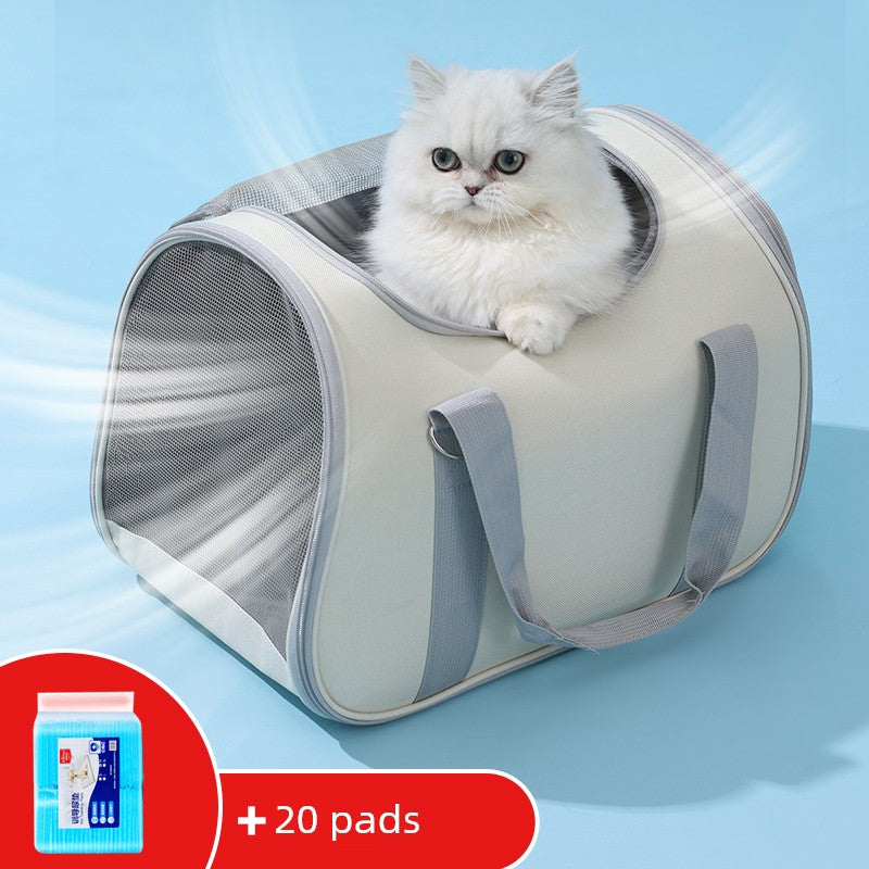 Cat Bag Portable Cat Backpack Shoulder Handbag Summer Breathable Cat Outing Handy Gadget Puppy Pet Diaper Bag