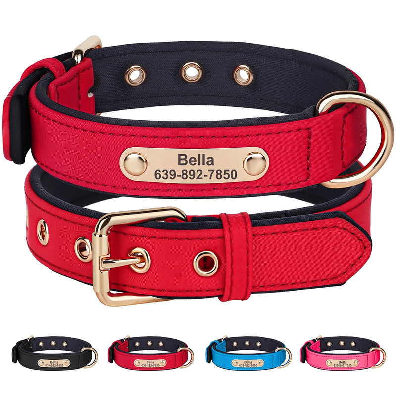 Custom Nylon Dog Collar Waterproof Personalized Pet Puppy Collar With Free Engraved ID Nameplate for Small Medium Dogs Chihuahua