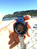 Winner Classic Series Golden Movement Steel Mens Skeleton Man Wrist Watch Mechanical Top Brand Luxury Fashion Automatic Watches