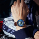 Tourbillon Earth Men's Watch Luminous 3D Mechanical Automatic Genuine Leather Waterproof High End Luxury relogios masculino