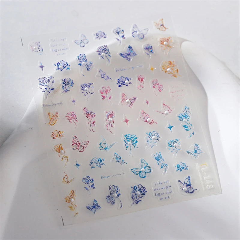 1 pc 5D Embroidery Bee Nail Art Sticker Embossed Butterfly Insect Nail Sticker High Quality Nail Art Design Decoration Sticker