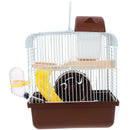 1pc Double Layer Hamster Cage Acrylic Portable Small Pets House Chinchilla Hamster House (Brown)