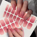 16Tip White Pink Full Cover Nail Sticker Self-Adhesive Simple Gradient Effect Full Nail Wraps DIY Nail Art Making Manicure Autum