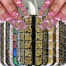 1000Pcs Gold Star Moon Glitter Nail Charms Metal Tips Slice Rivet DIY 3D FlatBack Nail Art Decorations Nails Jewelry Accessories