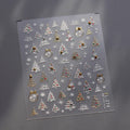 1Pcs Luxury Gold Christmas Nail Decorations Stickers Press on Nails 5D Laser Snowflake Christmas Tree Nail Art Sticker Decal DIY
