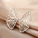 My Shape Butterfly Earrings Stainless Steel Butterfly Wings Big Earrings for Women Girls Sweet Delicate Stud Earrings Jewelry
