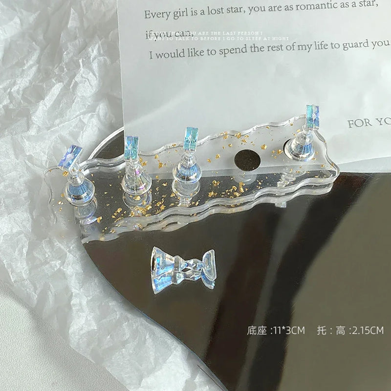 حامل أظافر لامع من ANGNYA Aurora لعرض أطراف الأظافر، حامل أظافر مزين بالترتر، عبوات أظافر قابلة للضغط، أرفف عرض، أدوات مانيكير