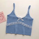 HELIAR Women Lace Bowknot Tops Female Plain Straps Tank Tops Streetwear Camisole Cute Crop Tops For Women 2023 Summer
