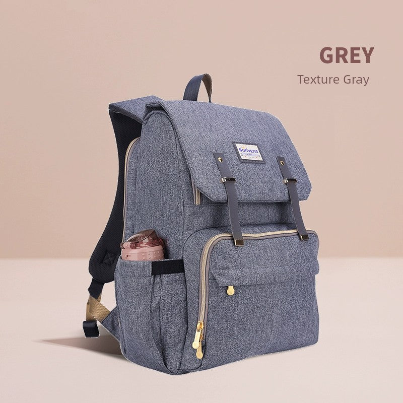 Sanmei Baby Mummy Bag Multi-Functional Large Capacity Backpack Baby Outdoor Fashion Female Satchel Back Ladieswear Baby Diaper Bag