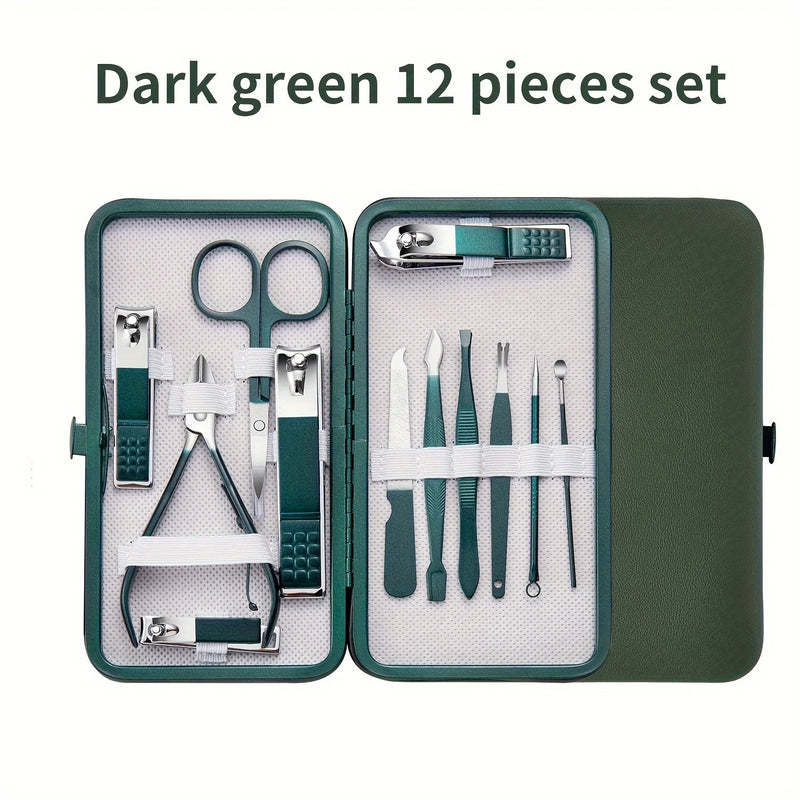 New Stainless Steel Nail Clipper Set Professional Green Grooming Tool Set Home Nail Art Set